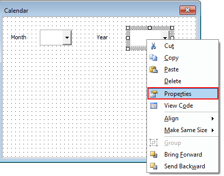 Inserting ComboBox for Year to Create Excel VBA Calendar