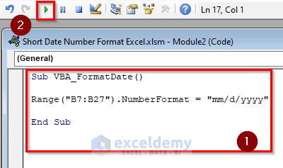 VBA Code to Change Short Date Format
