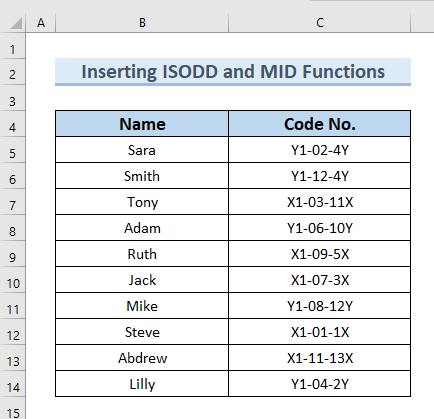 Use of ISODD and MID Functions to Sort Odd and Even Numbers in Excel