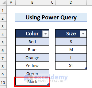 Add New Data in Excel Table