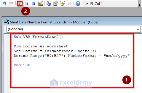 Another VBA Code to Change Short Date Format