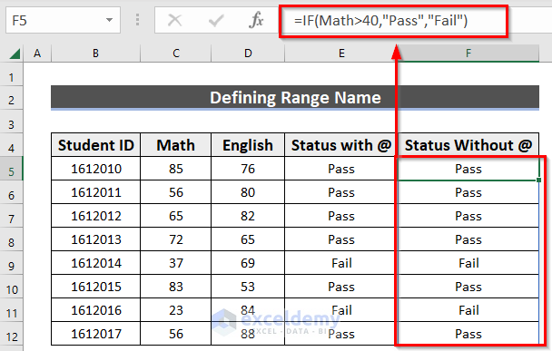 Use of Defined Range in Excel 365 Version