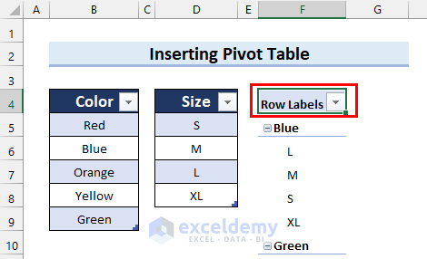 Selection Any Cell of The Pivot Table to Change Table Design