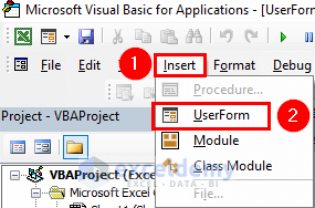 Inserting UserForm to Create Excel VBA Calendar
