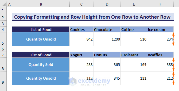 Copied Row Height for Multiple Rows