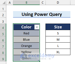 Getting Table with Selected Data Range in Excel