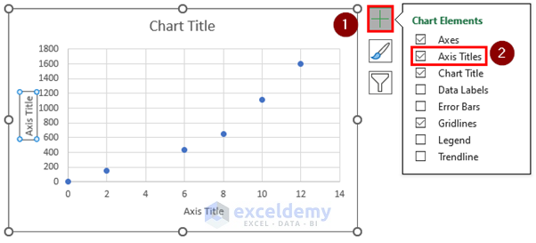 Adding Axis Titles in Scatter Plot