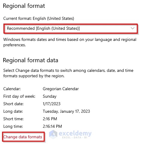 Showing Different Ways to Change the Default Date