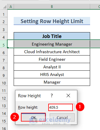 Setting Row Height to 409.5