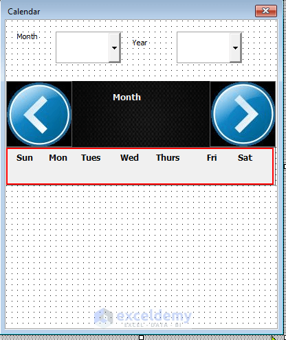 Employing All Day Names to Create an Excel VBA Calendar