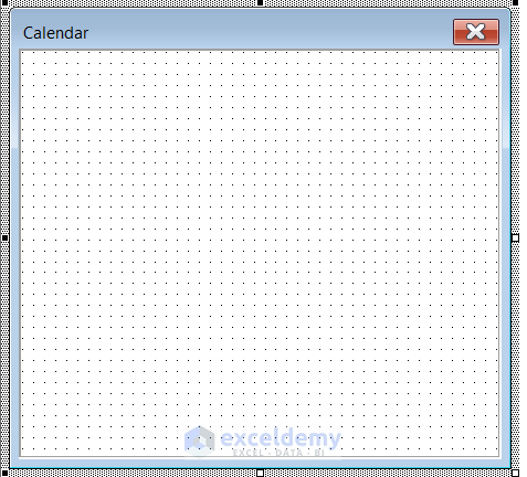 Created Outline for Excel VBA Calendar