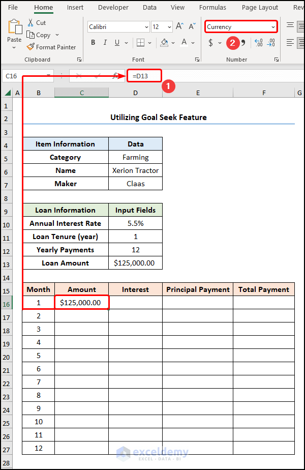 Entering amount and formatting as currency