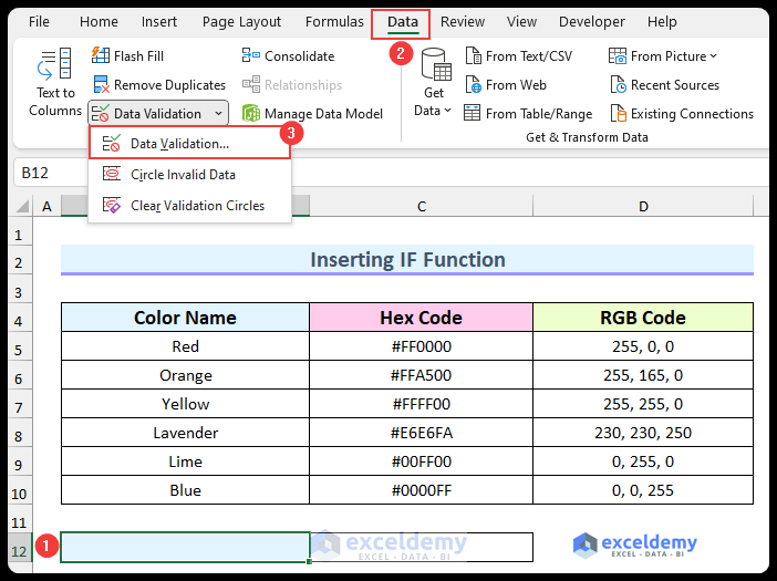 Inserting IF Function to Create a Dynamic Data Validation List