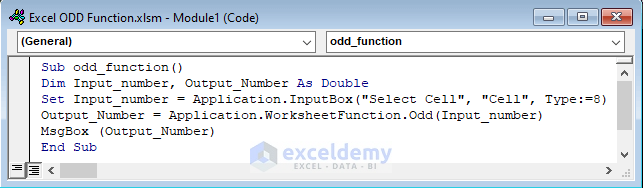 ODD Function in Excel VBA