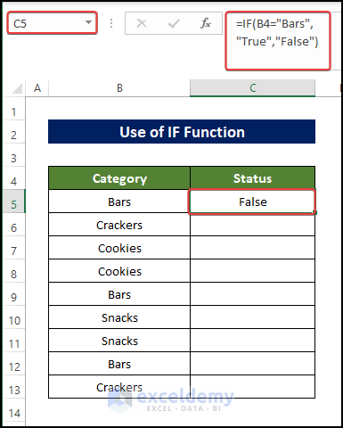 IF Function returns true for specific text