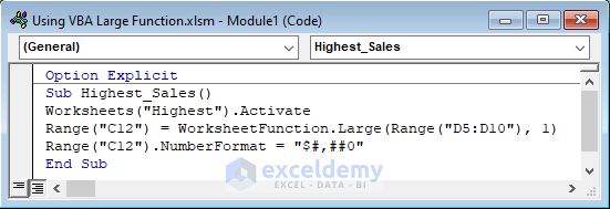VBA Large function code for getting the highest value
