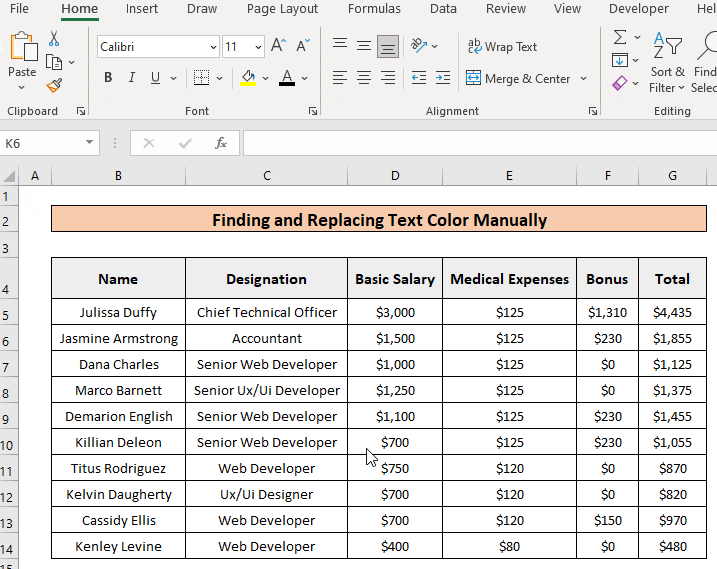 Overview of Finding and Replacing Text Color in Excel