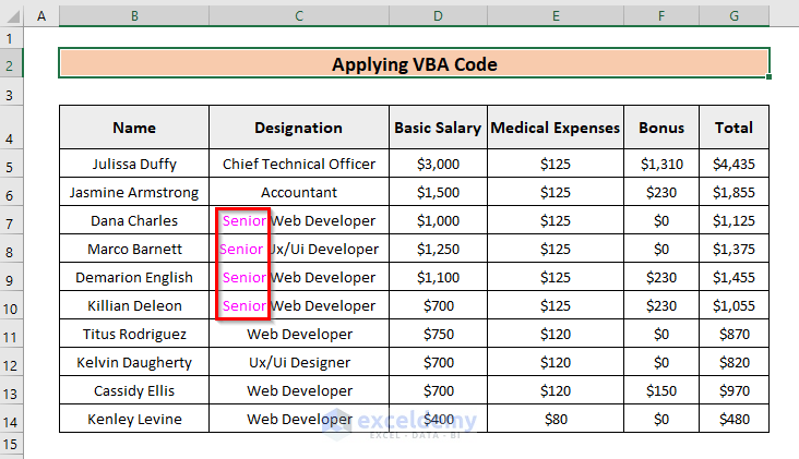 Results of Find and Replace Text Color in ExcelUsing VBA Code