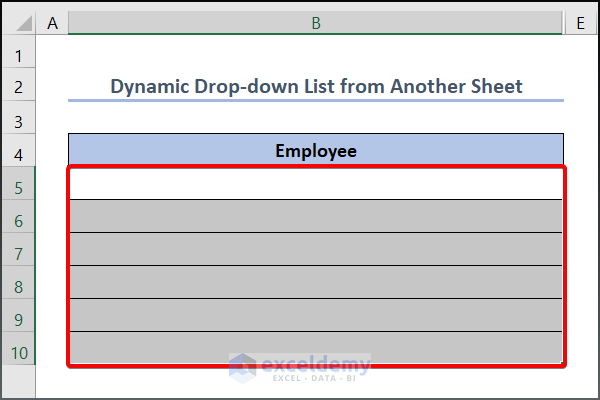 Generate the Dynamic Drop-down List 