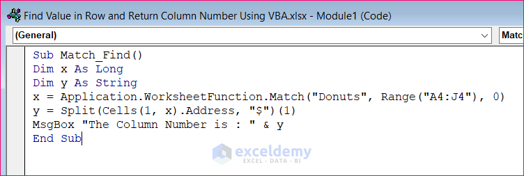 Return Column Number Using MATCH Function