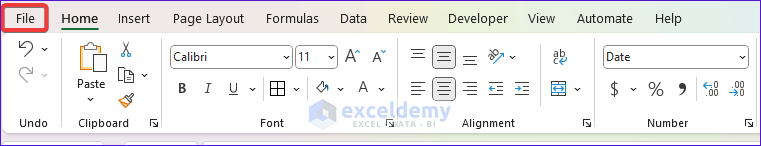 Selecting Excel file tab to limit decimal places in excel 