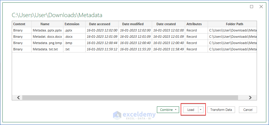 Loading Metadata Files