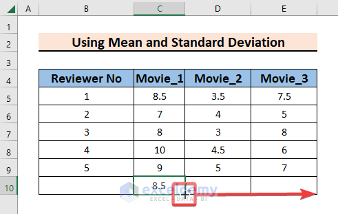 Using Fill Handle to Autofill the Data
