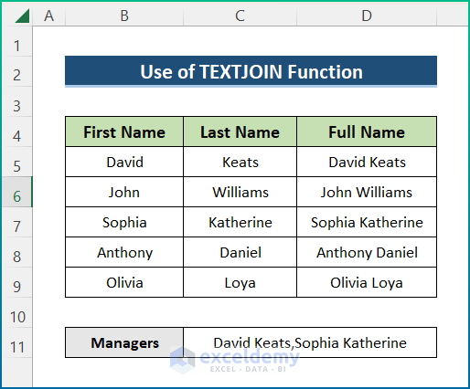 TEXTJOIN Function in Excel