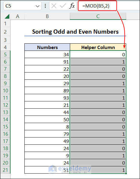 how-to-separate-odd-and-even-numbers-in-excel-6-handy-ways