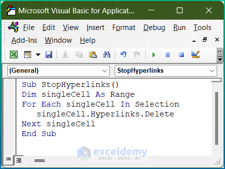 VBA Code to Stop Excel from Auto Formatting Hyperlinks