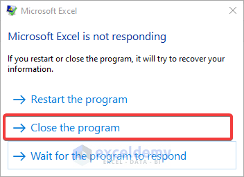 how to save files and  fix excel not responding without losing data