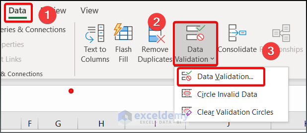 Select data validation feature to create a drop down list.