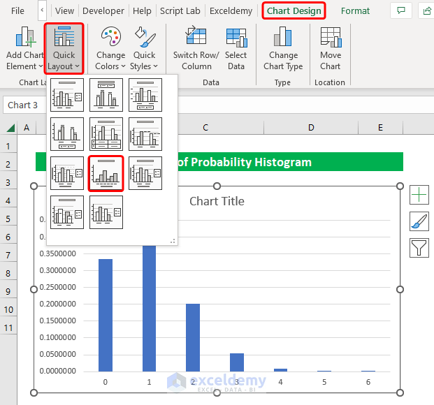 Plotting a Histogram Graph to Create Probability Histogram in Excel