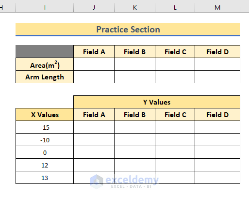 Practice Section for Proportional Excel Area Chart