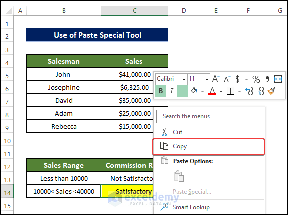 Use of Paste Special Tool to use format painter multiple times in excel
