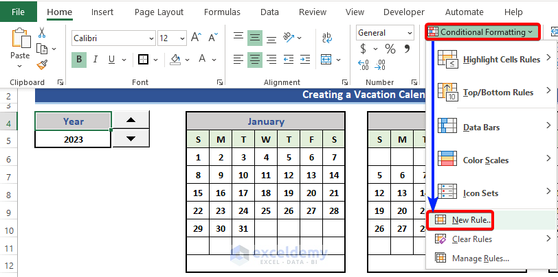 New Rule of Conditional Formatting