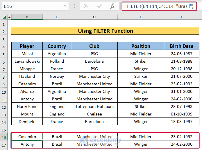 using filter function to show the use of auto filter and advanced filter in excel