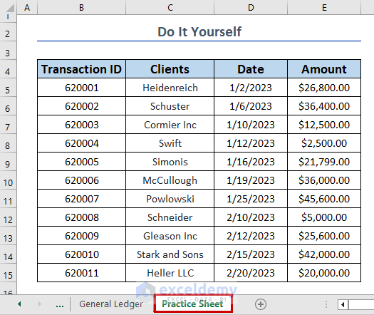 Practice section of bank reconciliation using VLOOKUP function