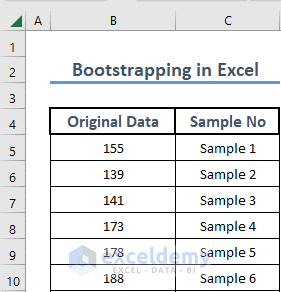 Dataset bootstrapping in excel