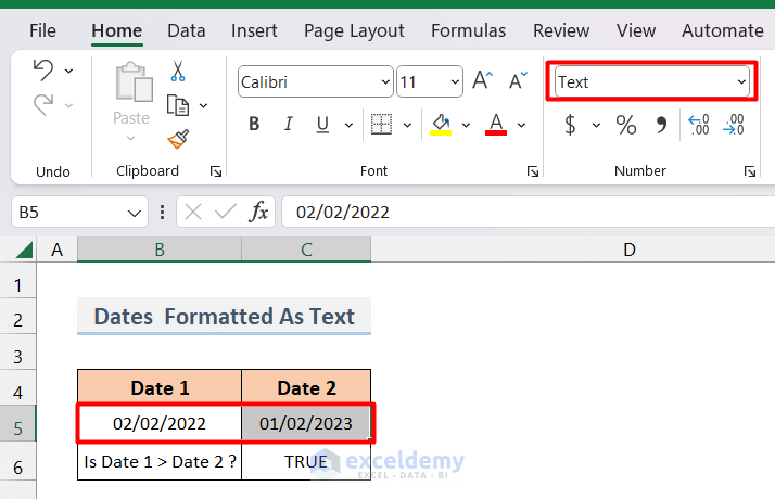 Dates Are Formatted as Text String
