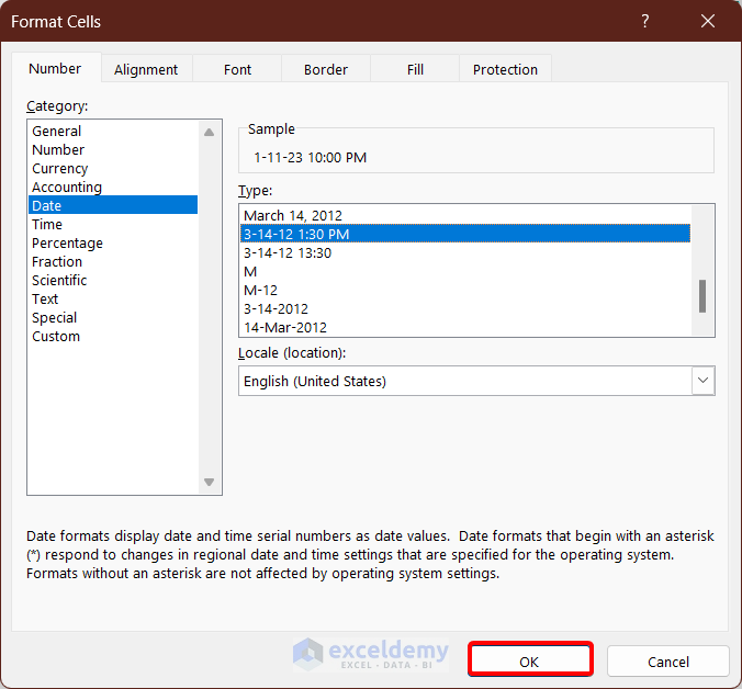 Changing Formatting of Dates in Excel