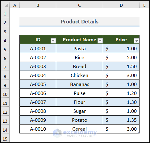 Converting Dataset into Table to create invoice from excel data