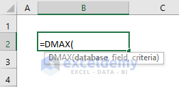 syntax of DMAX function