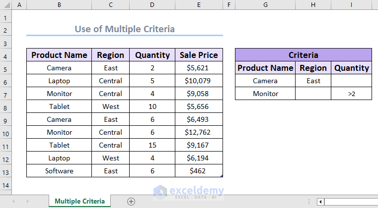 Outline to use multiple criteria in DMAX function