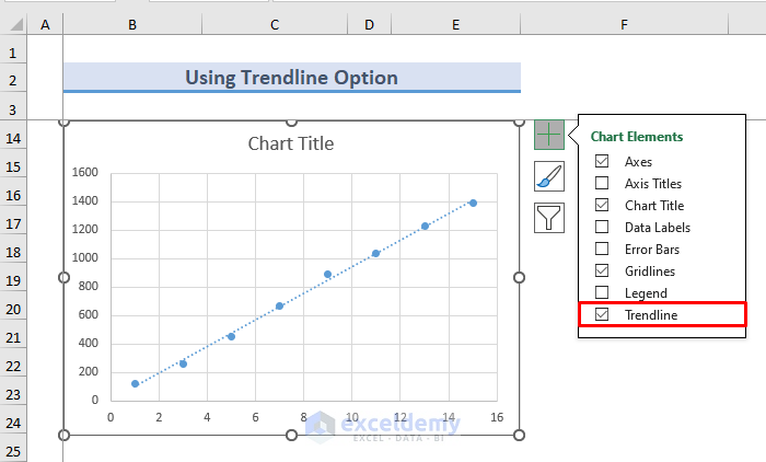 Adding Trendline for Excel 2D interpolation