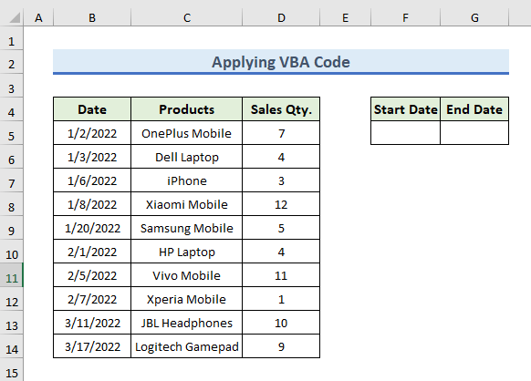 Apply Excel VBA to Use Advanced Filter For Date Range