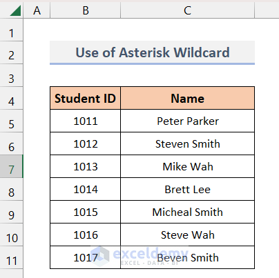 Use of Asterisk Wildcard in Advanced Filters