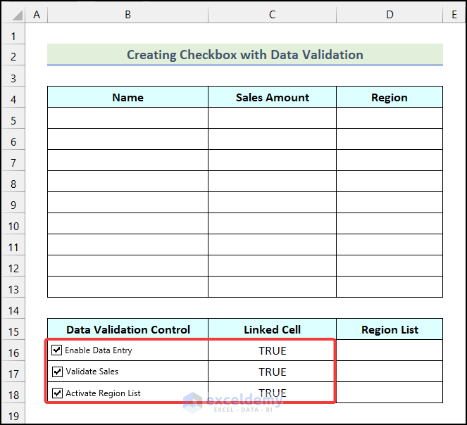 Creating two more checkboxes in Excel