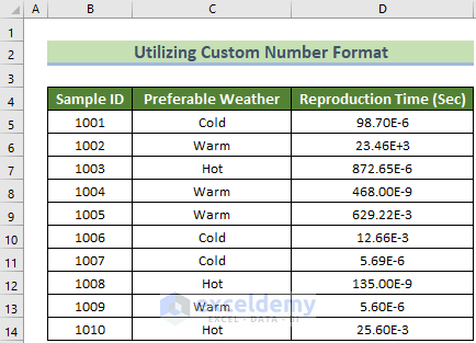 Output of engineering number format