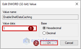 changing the Value data to 1